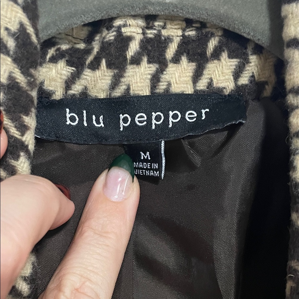 Blu Pepper Oversized Houndstooth Patterned Jacket - image 2